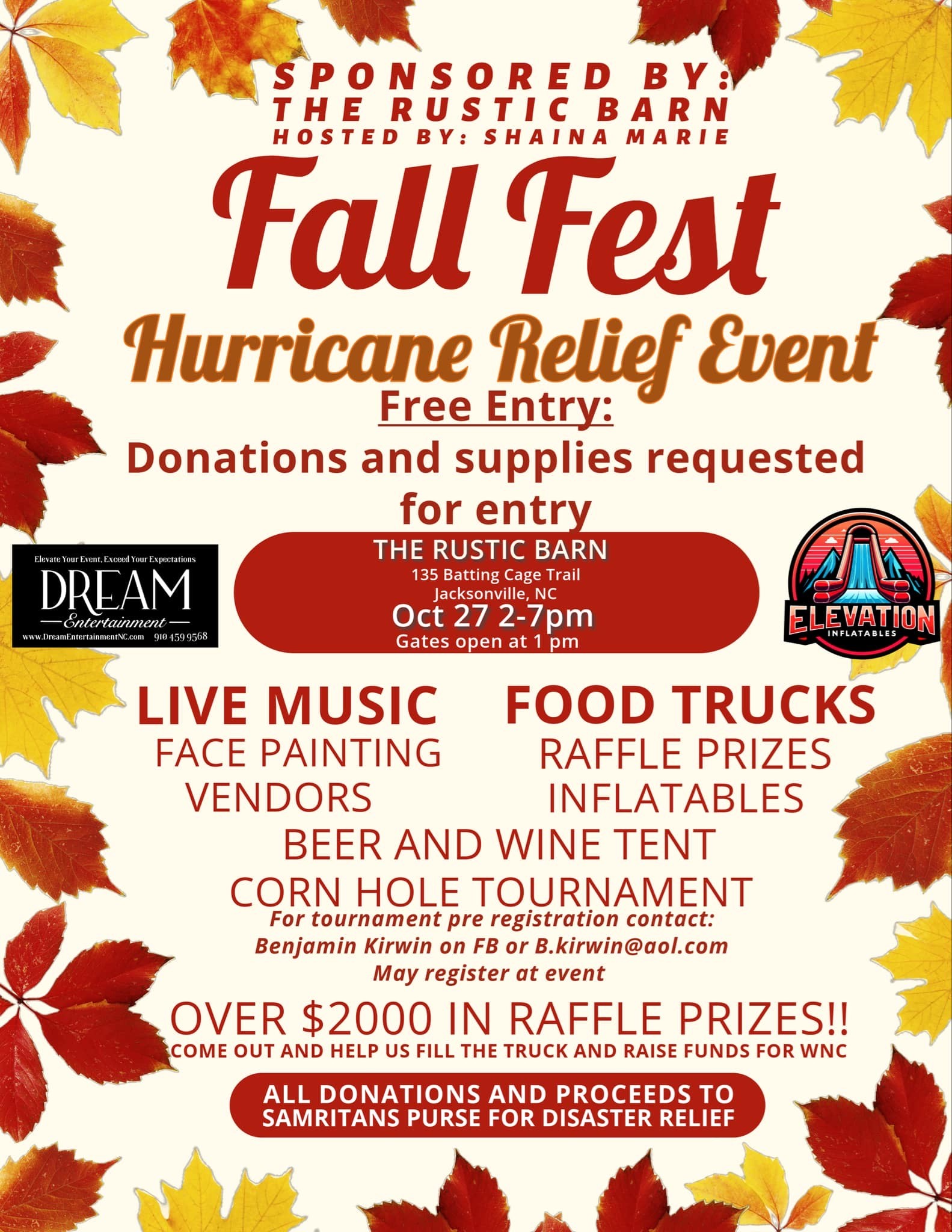 Fall Fest Hurricane Relief Event