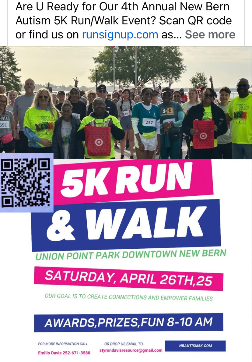 The 4th Annual New Bern Autism 5K Run/Walk Event