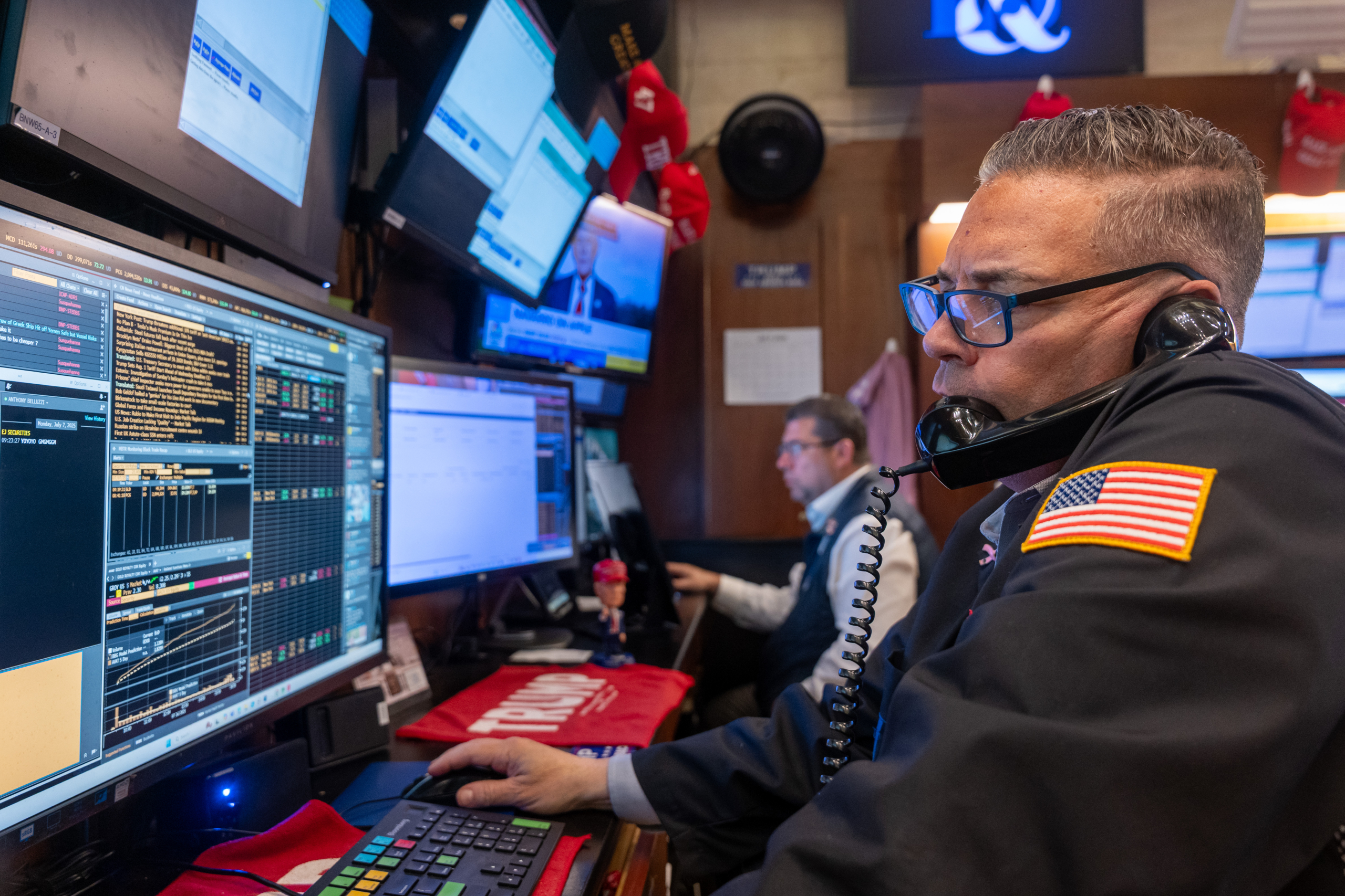 Wall Street falls as Trump pressures trading partners with new tariffs