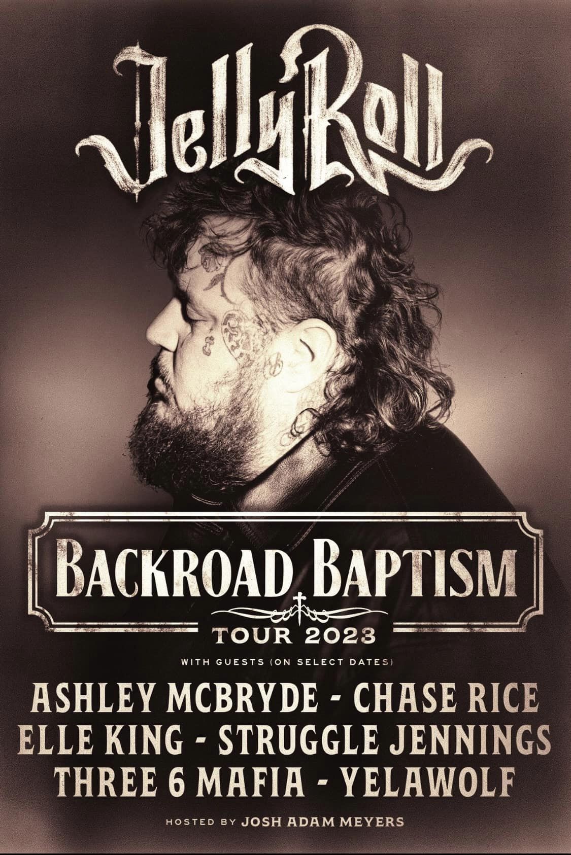 Jelly Roll: Backroad Baptism Tour 2023: Sat • Aug 12 • 7:00 PM- Veterans United Home Loans Amphitheater at Virginia Beach, Virginia Beach, VA