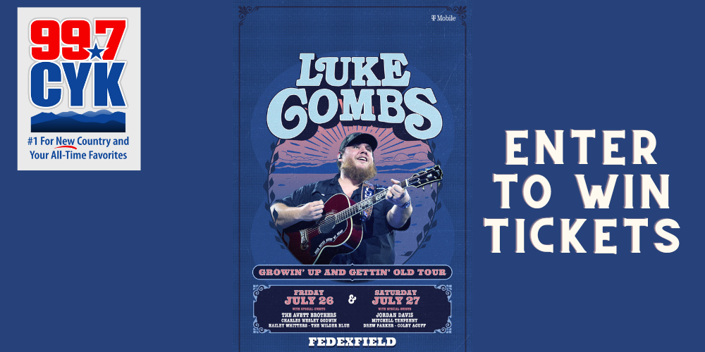 Luke Combs: Growin’ Up and Gettin’ Old Tour to FedExField on Friday, July 26, 2024 and Saturday, July 27, 2024.