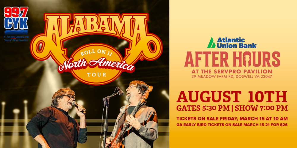 Alabama- Saturday, August 10, 2024 ∣ at Atlantic Union Bank After Hours ∣ SERVPRO Pavilion ∣ Doswell, VA
