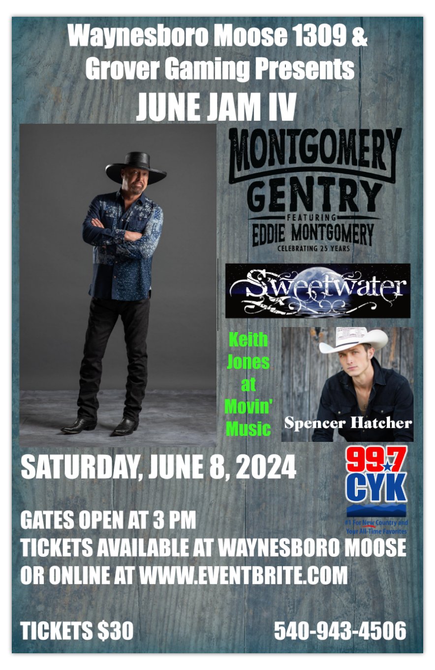 JUNE JAM IV- Saturday, June 8 at  Waynesboro Moose