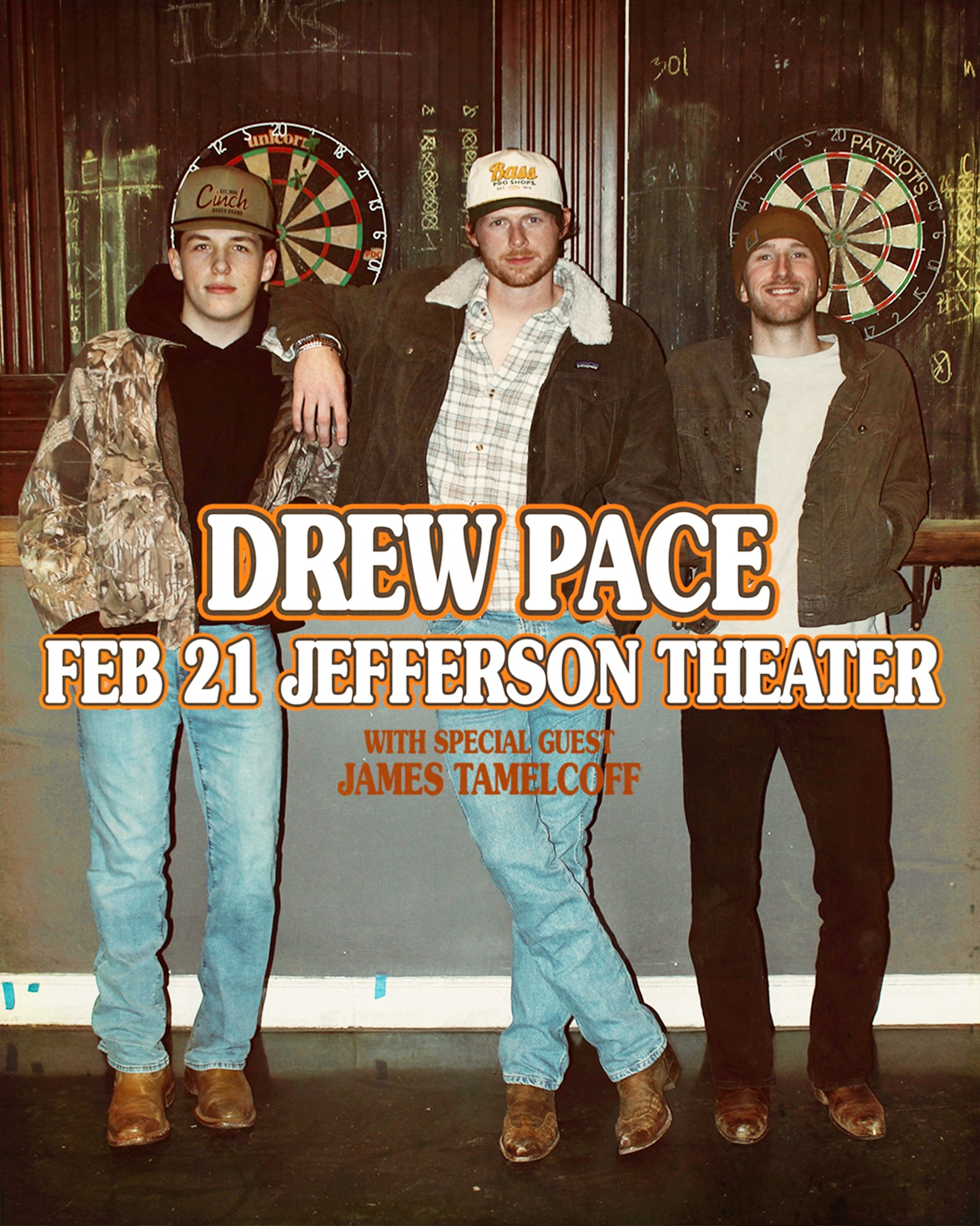 Drew Pace -With “Special Guest” James Tamelcoff on Sat, Feb 21, 2026 at The Jefferson Theater