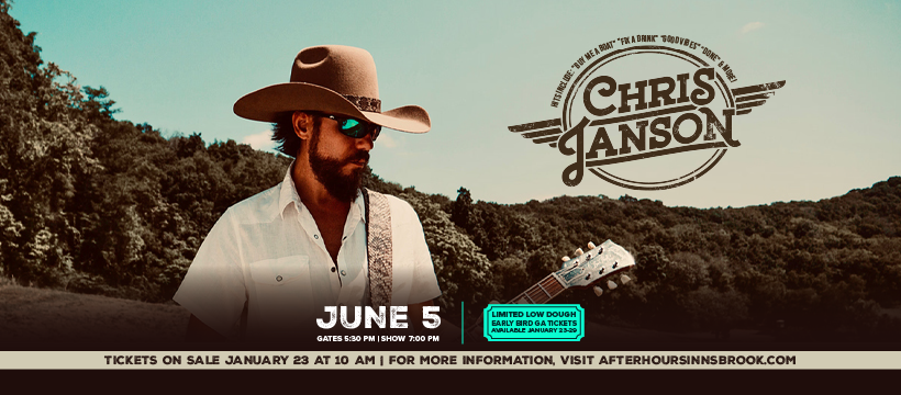 Chris Janson – Friday, June 5, 2026 at The Innsbrook Pavilion ∣ Glen Allen, VA.