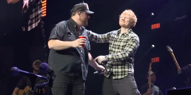 (WATCH) Luke Combs Brings Out Ed Sheeran For Duet Of “Dive” During Last Day At C2C Fest In London