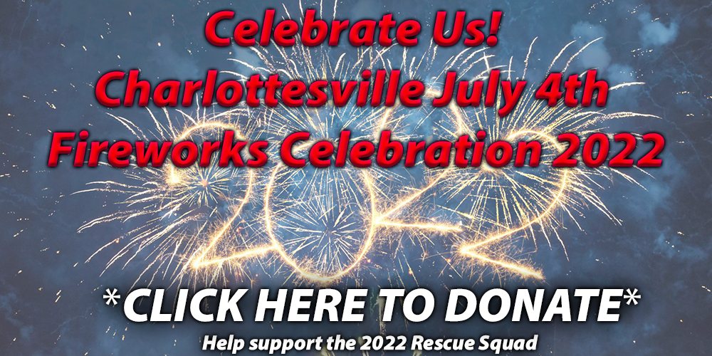 Celebrate Us! Charlottesville July 4th Fireworks Celebration 2022: 4th of July fireworks spectacular beginning at 9:00 PM, July 4th