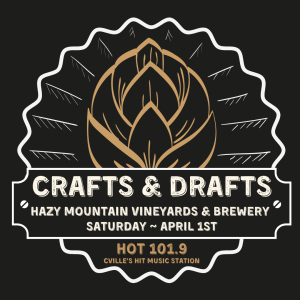 Crafts & Drafts at Hazy Mountain Vineyard: April 1st: 11am-4pm