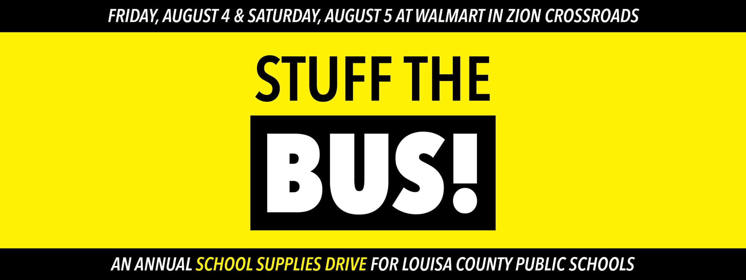 Louisa County Public Schools: Stuff the Bus 2023 • Aug 4 • 9:00 AM–5:00 PM