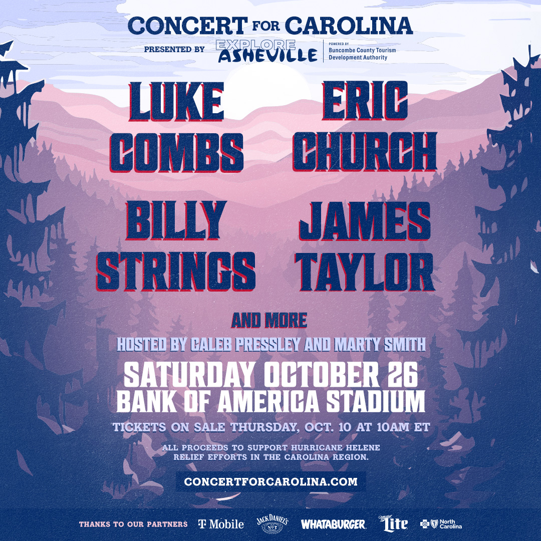 Concert for Carolina- Sat: Oct 26th at Bank of America Stadium in Charlotte