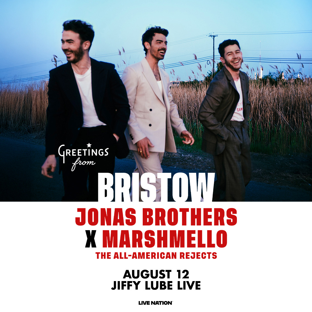 Jonas Brothers -with Marshmello & The All-American Rejects at Jiffy Lube Live on August 12.