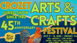 Crozet Fall Arts and Crafts Festival ’25 – Claudius Crozet Park. Sat Oct 11, 2025 10:00 AM – Sun Oct 12, 2025 5:00 PM