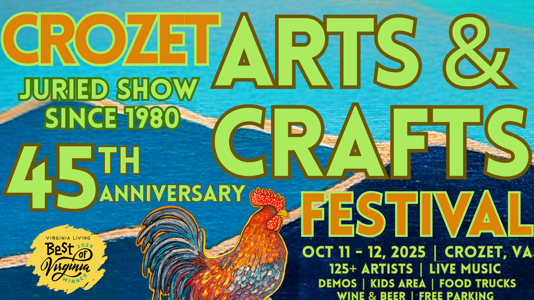 Crozet Fall Arts and Crafts Festival ’25 – Claudius Crozet Park. Sat Oct 11, 2025 10:00 AM – Sun Oct 12, 2025 5:00 PM