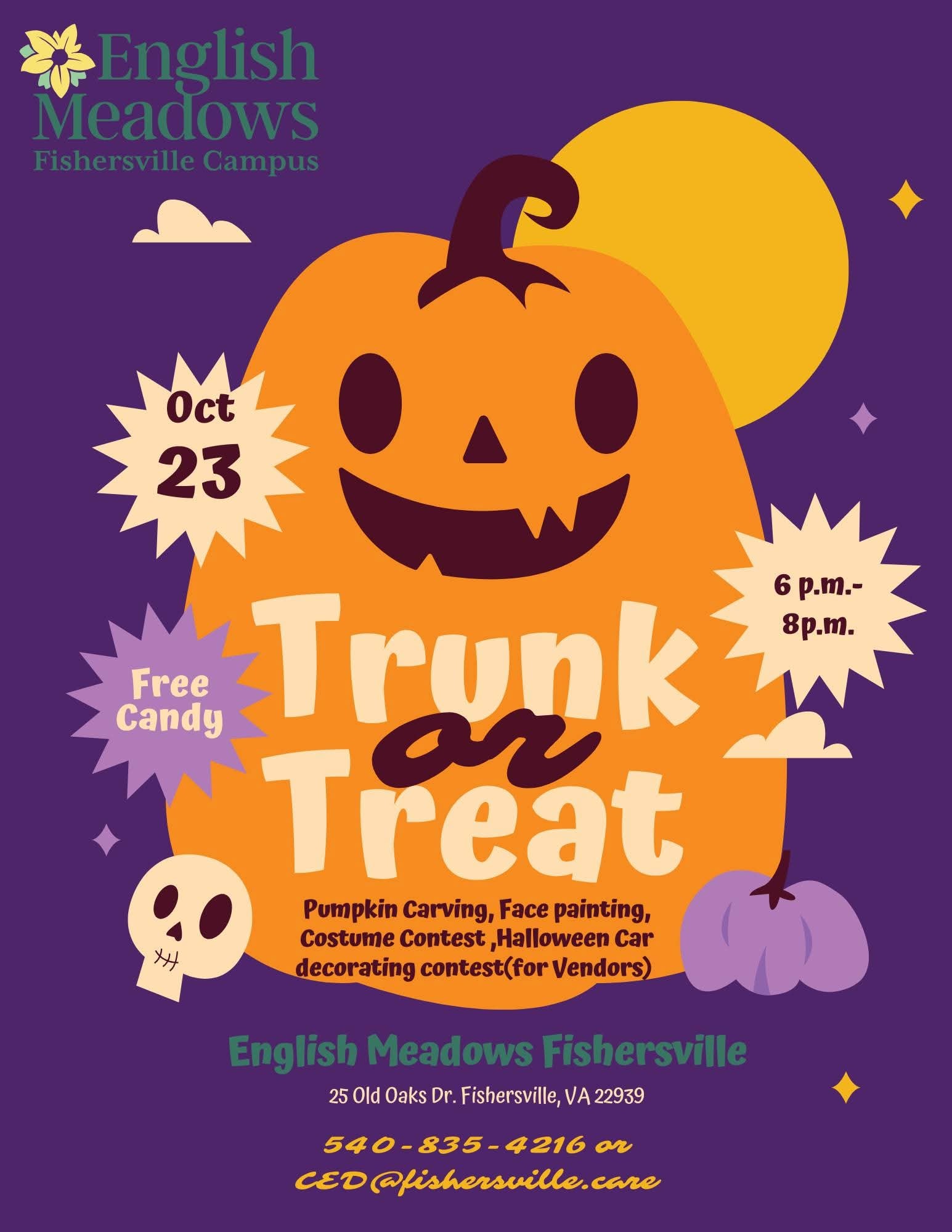 Trunk or Treat! | English Meadows Fishersville | October 23rd, 6pm-8pm