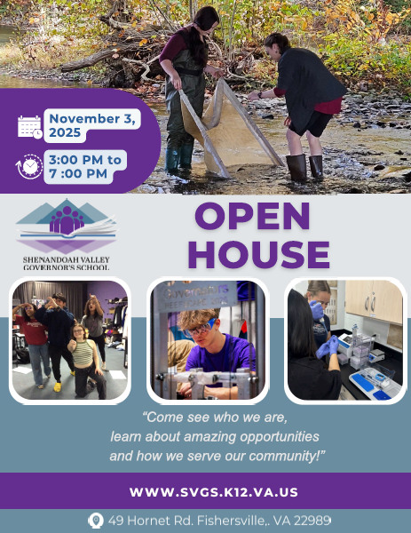 Valley Career & Technical Center and Shenandoah Valley Governor’s School OPEN HOUSE-Monday, November 3 from 3:00 p.m. – 7:00 p.m.