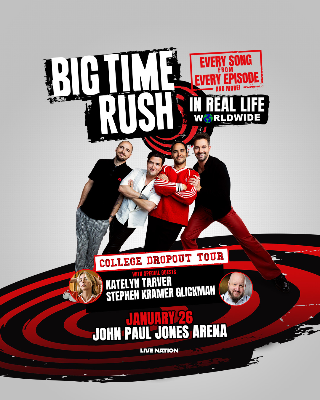 Big Time Rush is “RUSHING” to John Paul Jones Arena in Charlottesville on 1/26/26