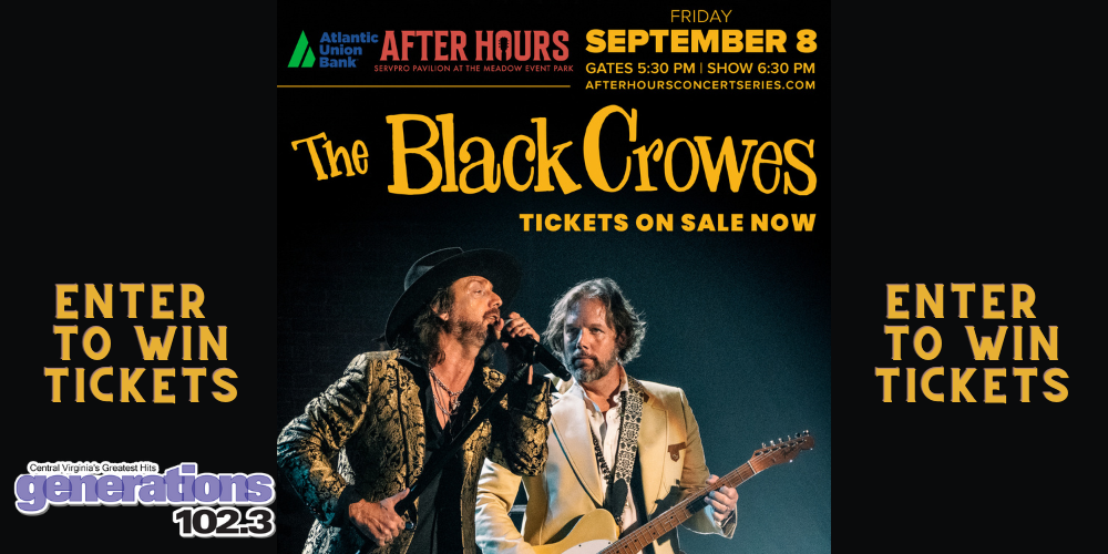 THE BLACK CROWES: FRI, SEPT 8th at The Meadow Event Park