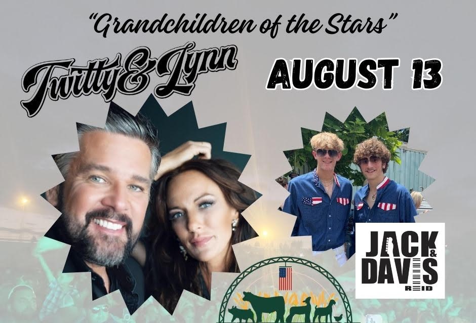 “GRANDCHILDREN OF THE STARS” Twitty & Lynn with special guest Jack & Davis Reid Music: Tuesday, August 13th starting at 7:00 p.m. at Rockingham County Fair