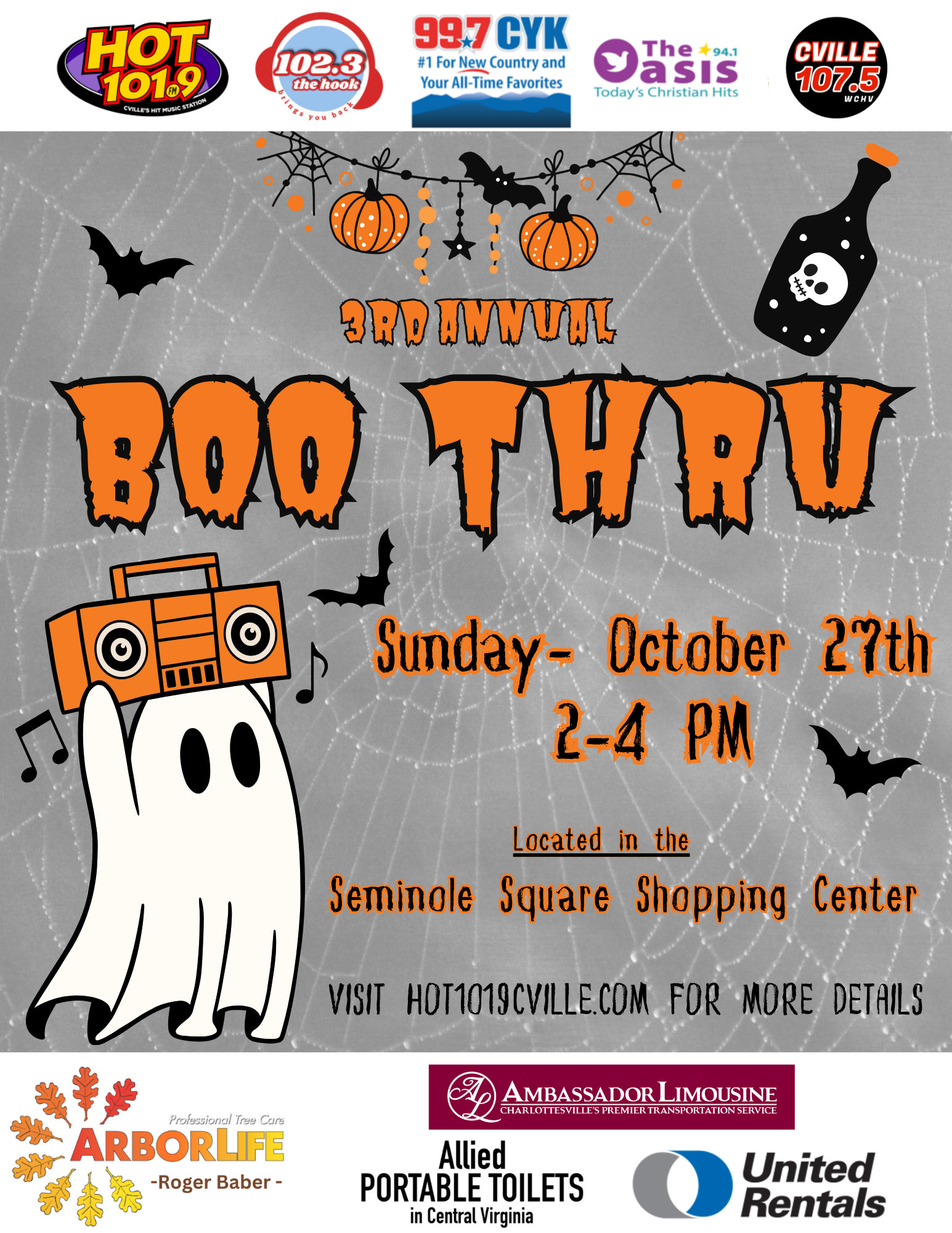 3rd Annual BOO THRU | Sun. Oct. 27th, 2-4pm | Seminole Square Shopping Center