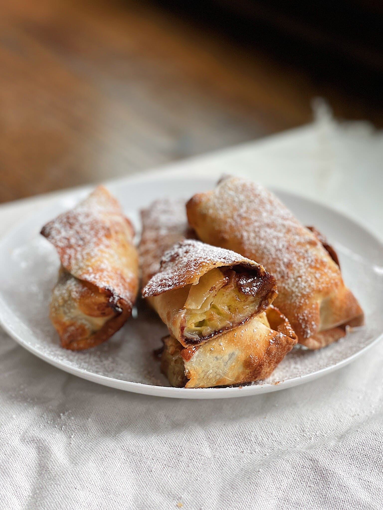 Chocolate Banana Almond Air Fried Egg Rolls