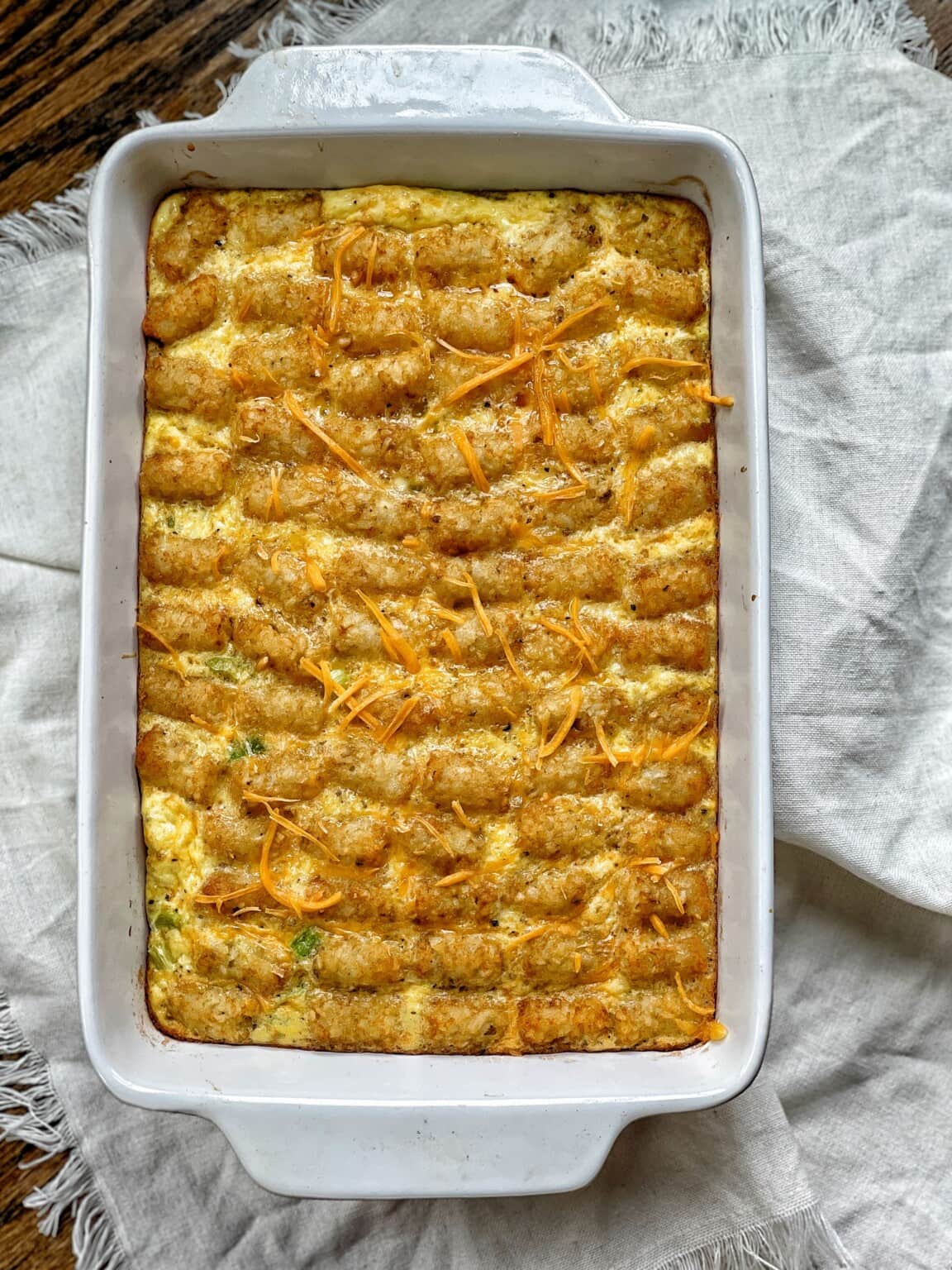 Lighter Tater Tot Breakfast Bake