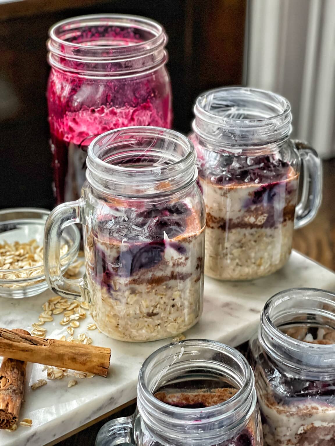 Blueberry Overnight Oat & Yogurt Parfaits