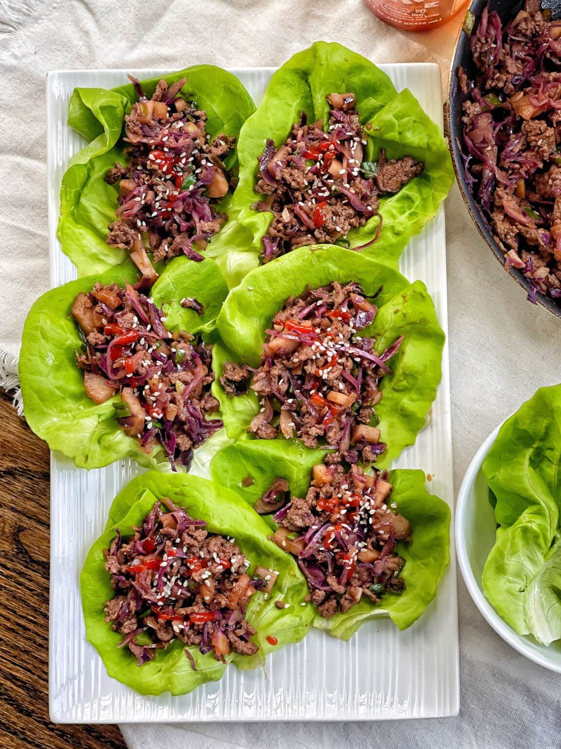 Lightened Up Asian-Inspired Beef Lettuce Wraps