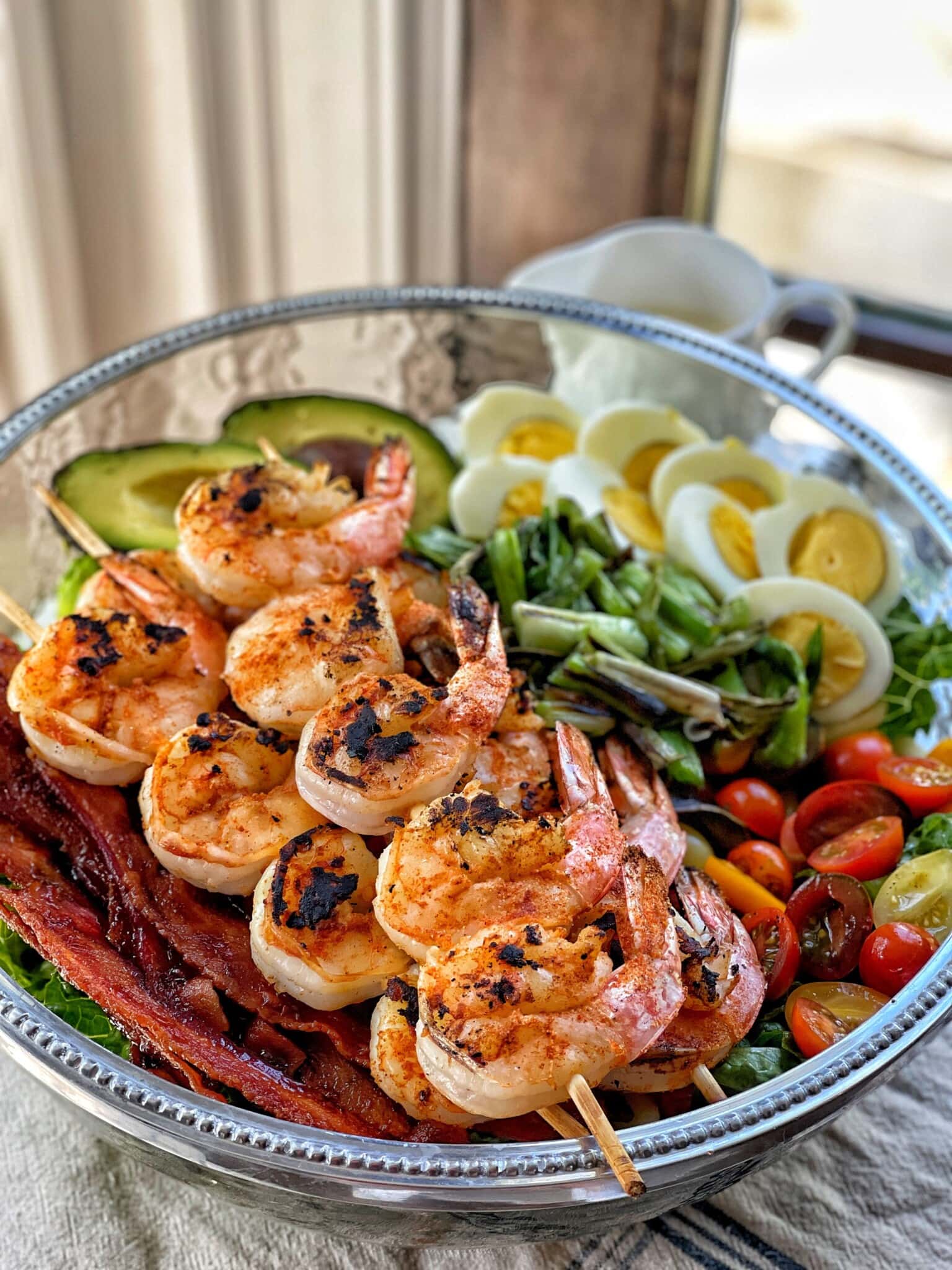 Healthy Grilled Shrimp Cobb Salad