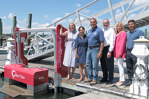 North Shore town installs floating litter traps on Long Island Sound