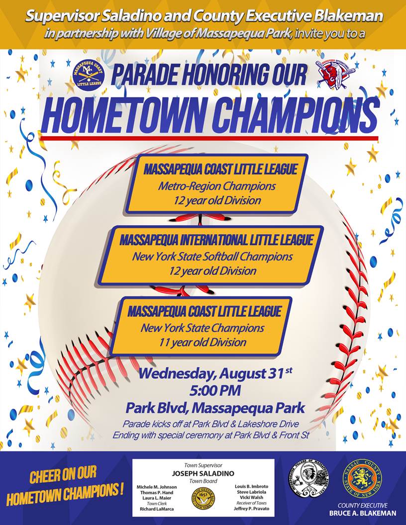 Parade Wednesday night celebrating Long Island Little League teams