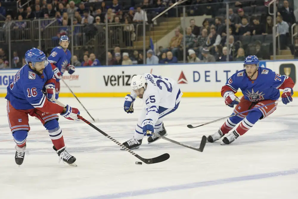 Vesey scores twice as Rangers down Maple Leafs 3-1