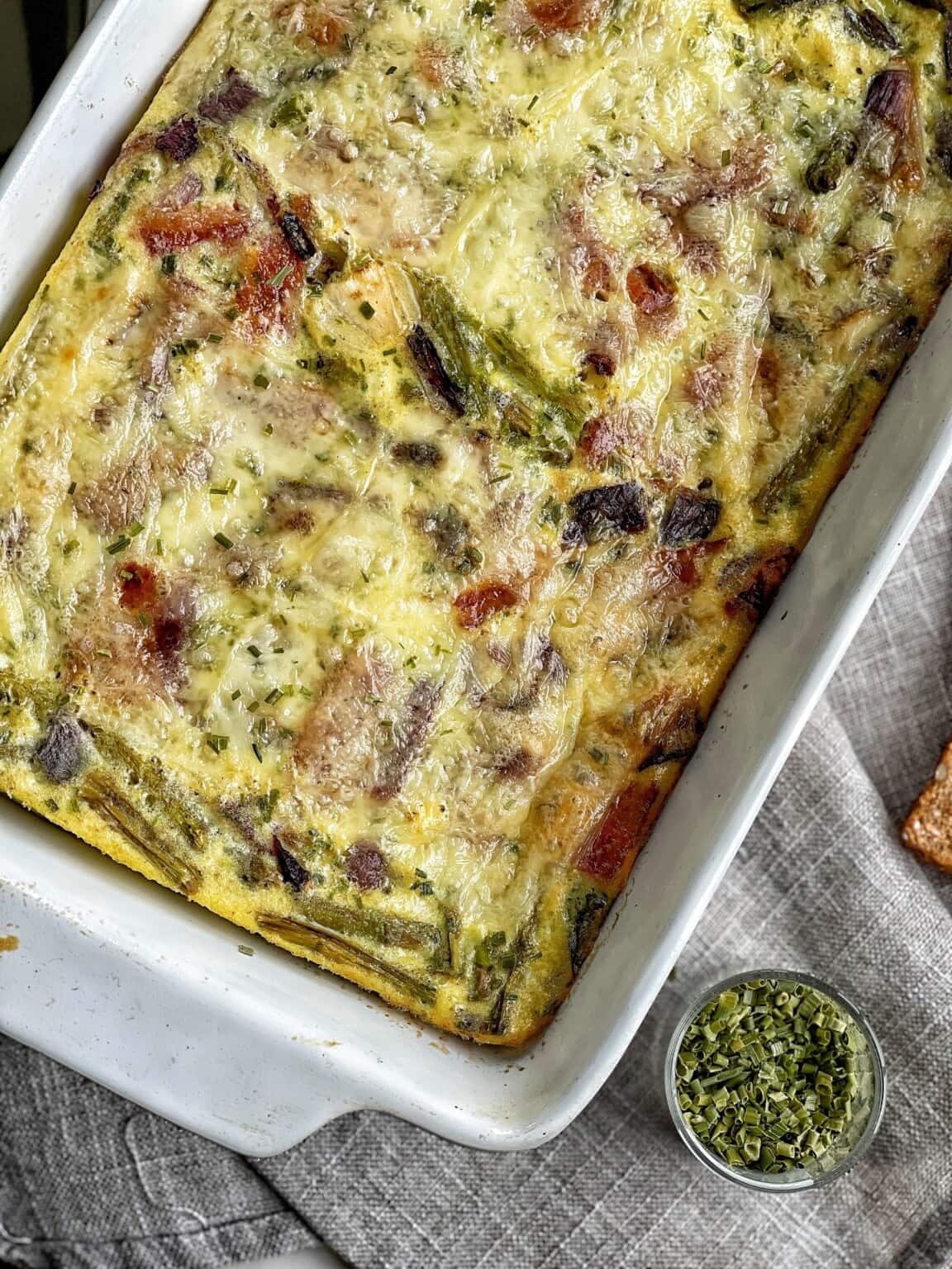 Skinny Bacon, Asparagus, and Swiss Egg Bake