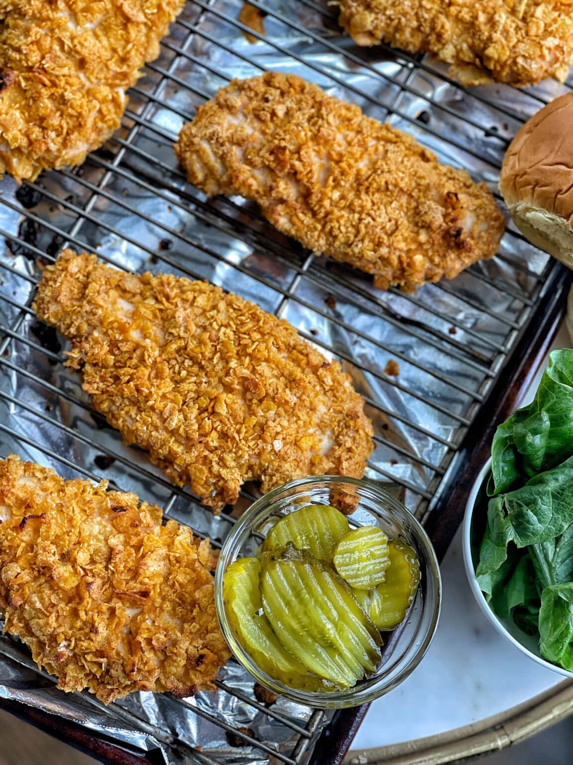 Healthy Oven Baked Cornflake Crusted Chicken