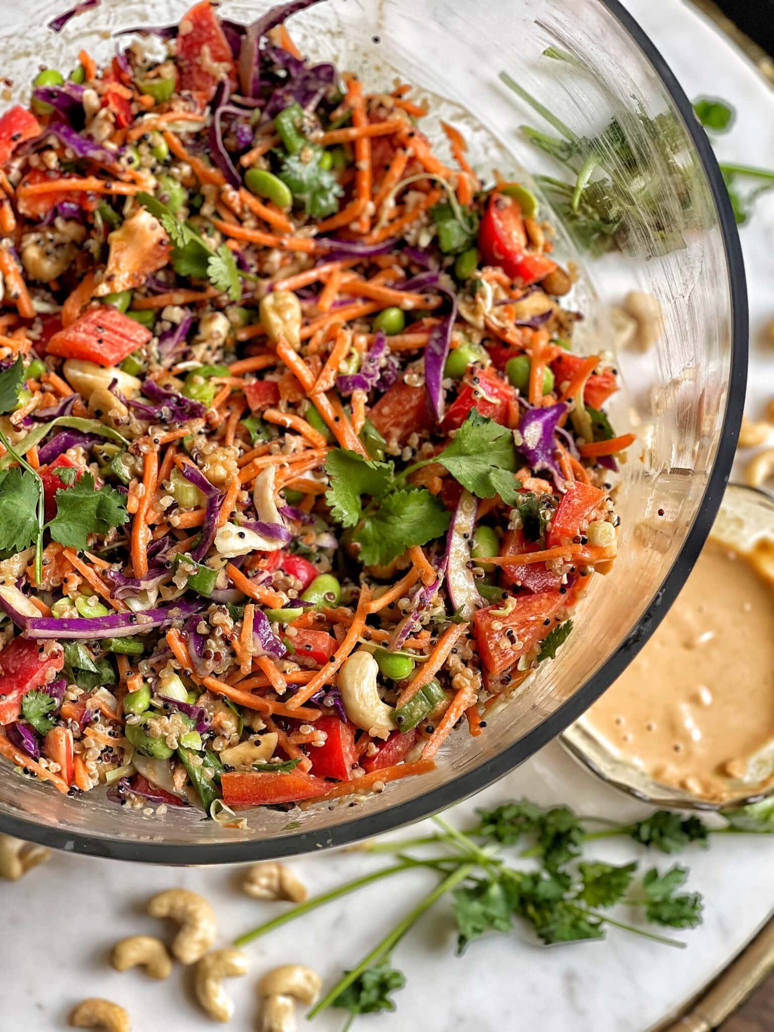 Quinoa & Vegetable Salad with Peanut Dressing