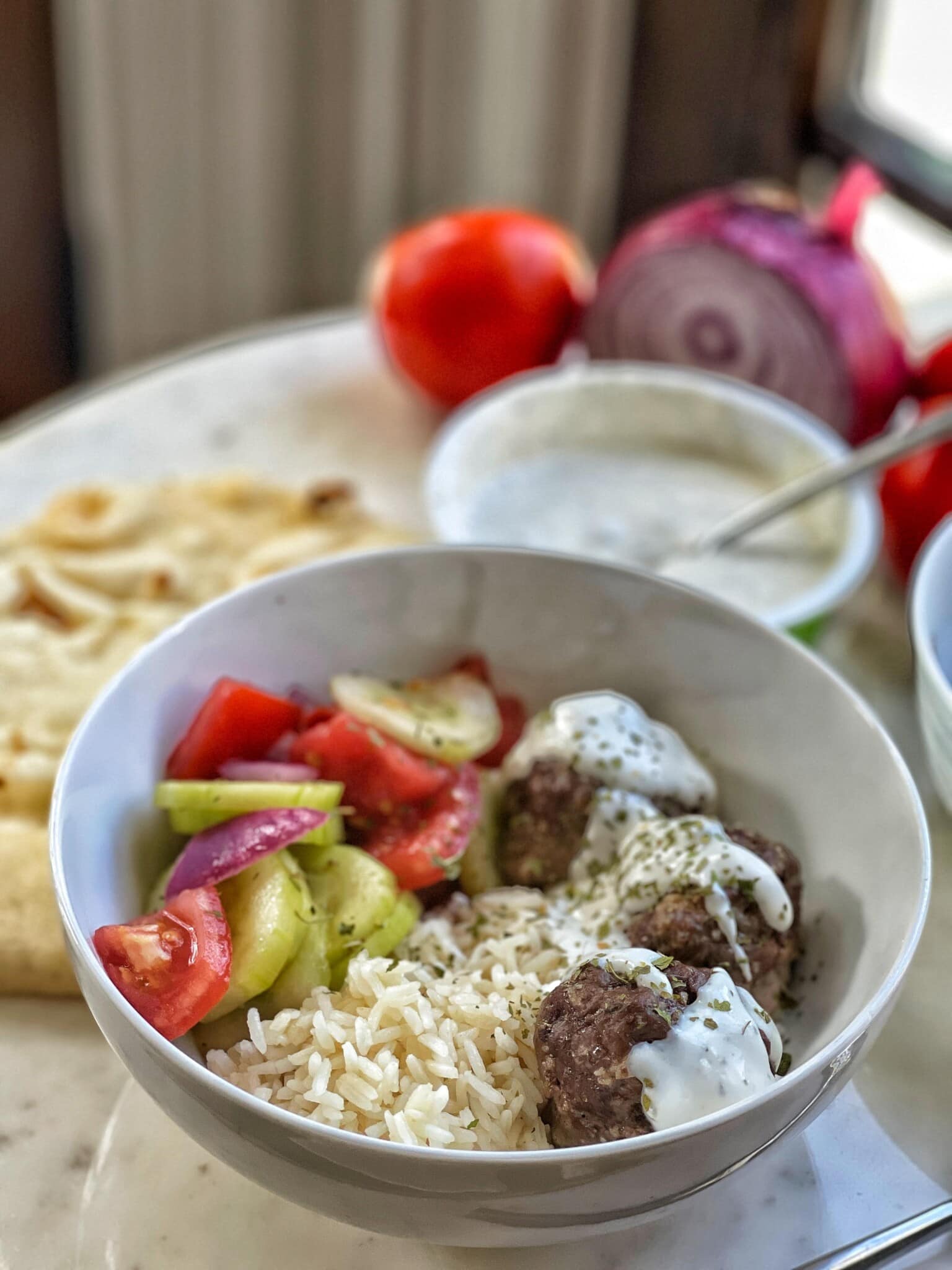 Healthy Greek-Inspired Beef Meatballs