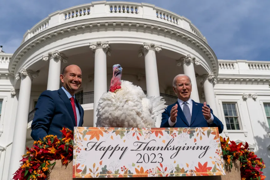 Biden pardons National Thanksgiving Turkeys while marking his 81st birthday with jokes about his age