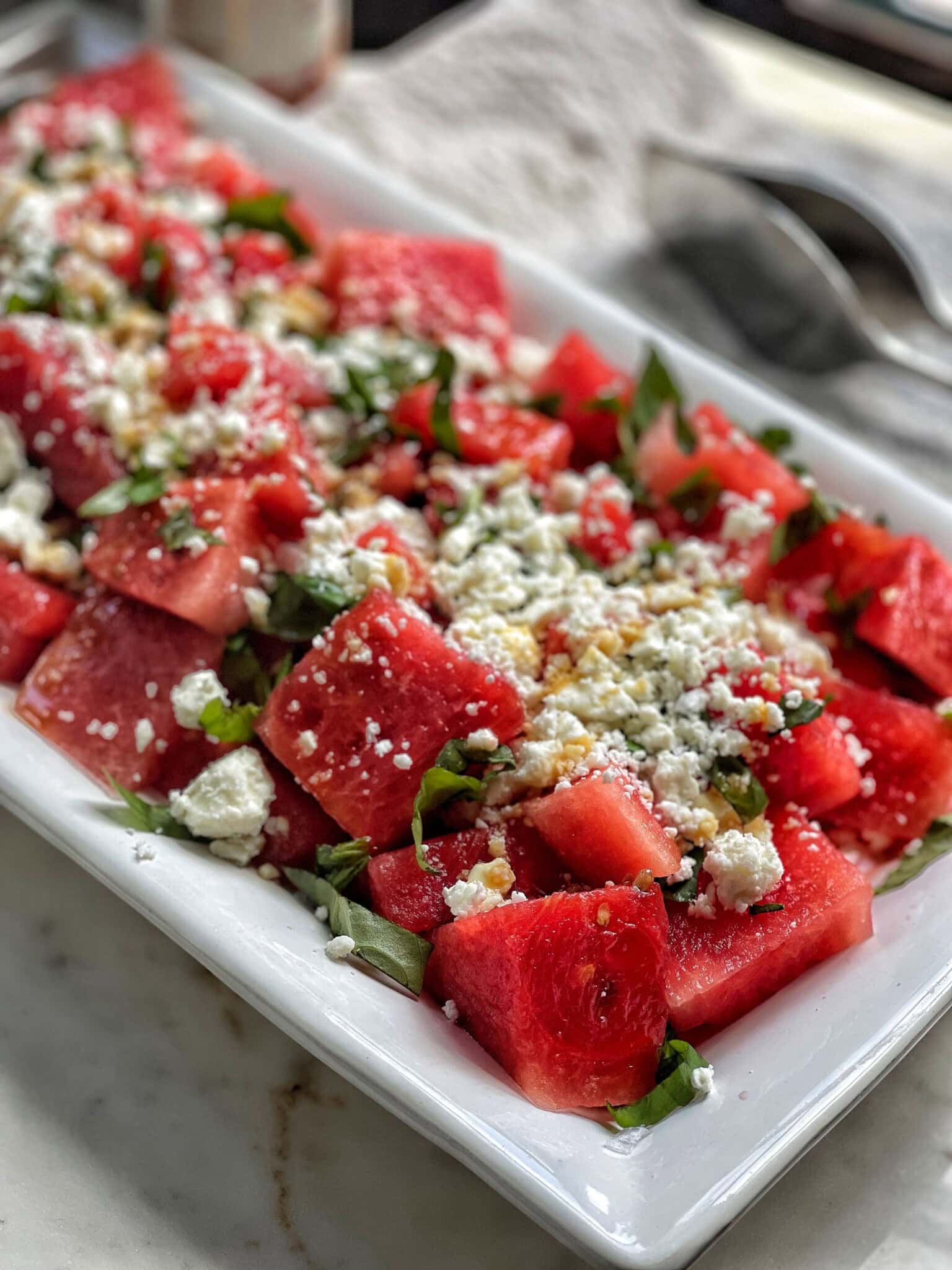 Watermelon Feta and Hot Honey Salad