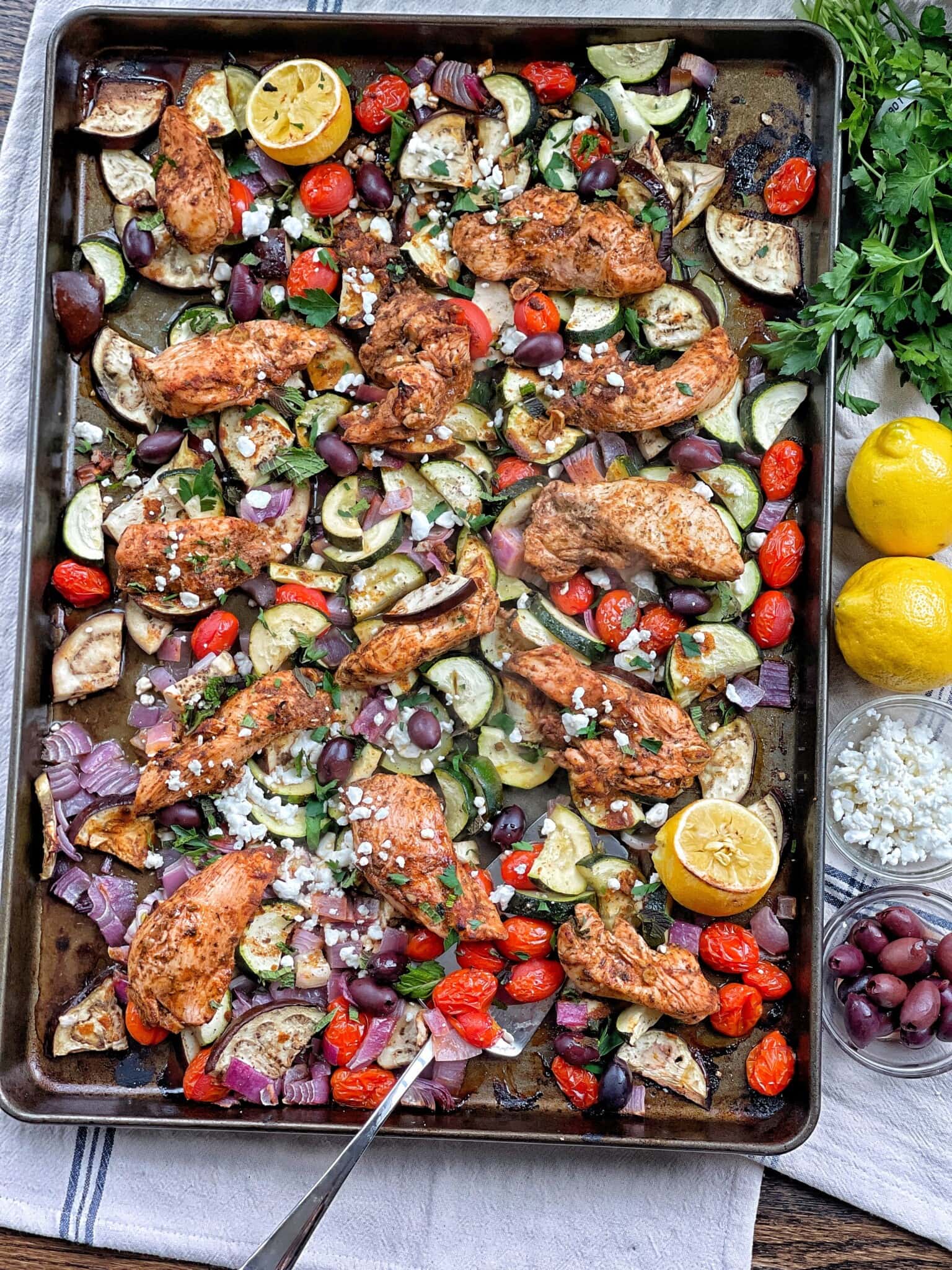 Healthy Greek Sheet Pan Chicken and Vegetables