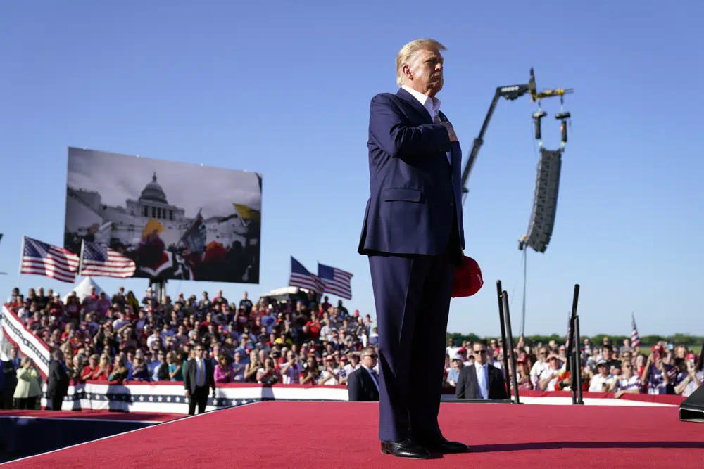 Trump, facing potential indictment, holds defiant Waco rally