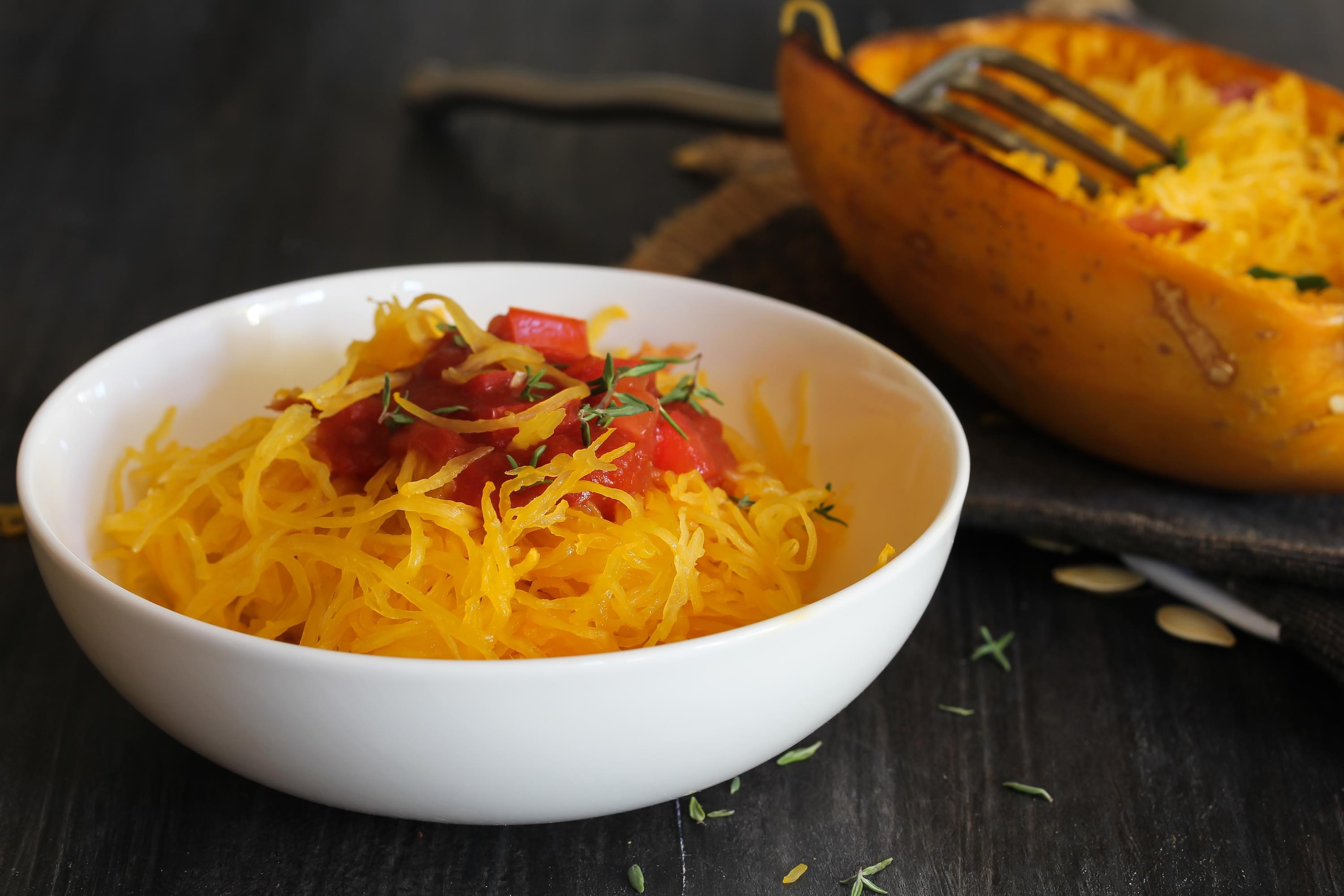 Crocktober: Spaghetti Squash with Meatballs!