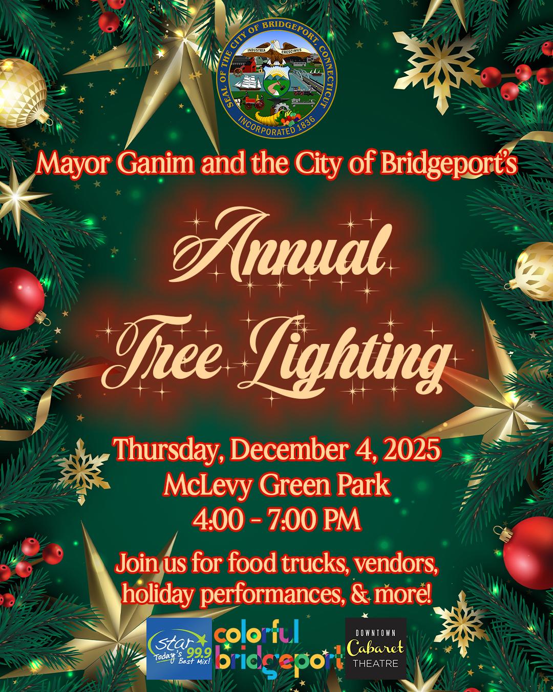 Mayor Ganim and the City of Bridgeport Annual Tree Lighting