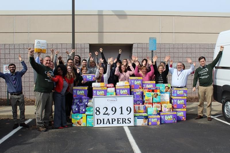 Diaper Bank Collects Record-Shattering Donation from Connex Credit Union