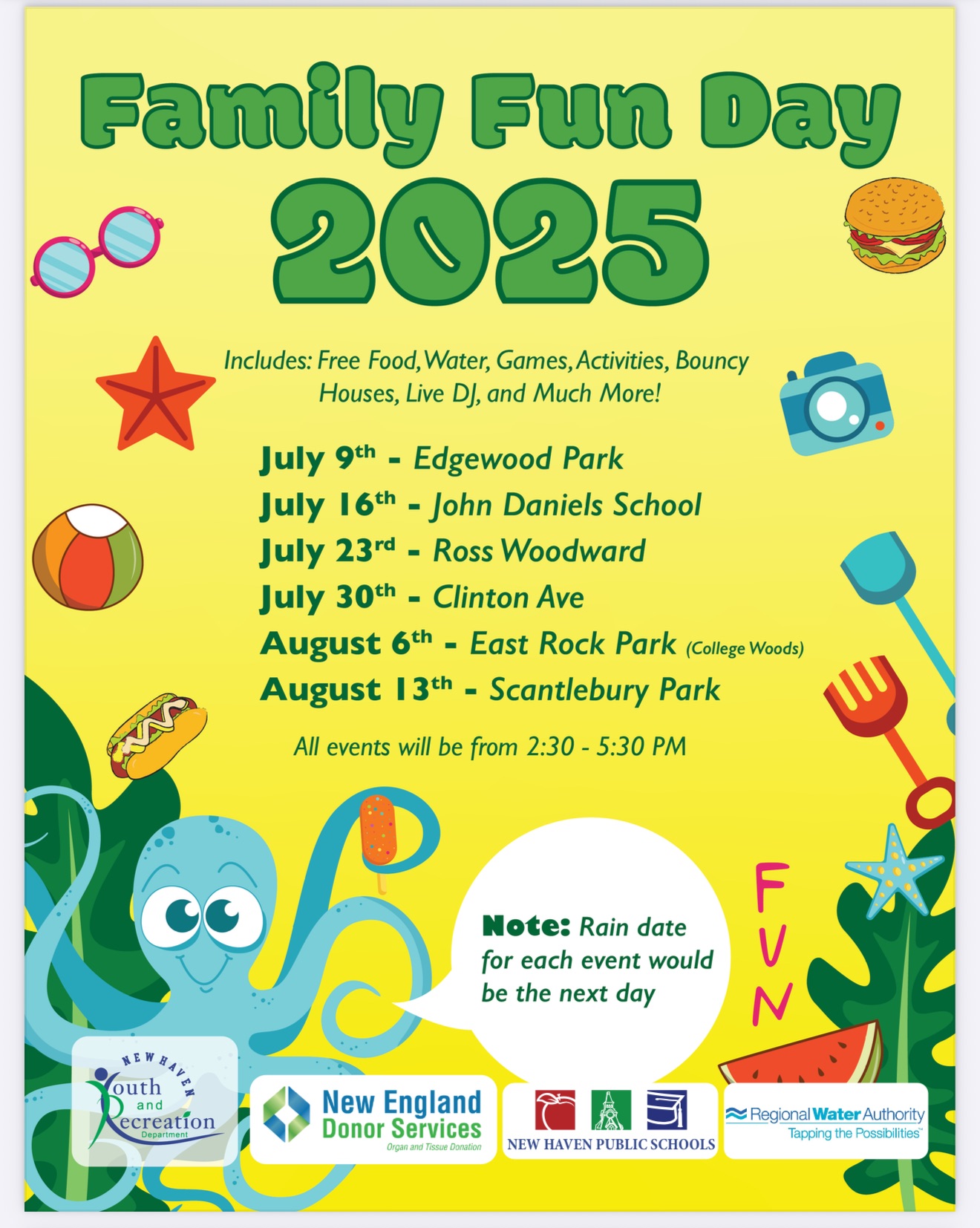 NEW HAVEN YOUTH & REC PRESENTS:        FAMILY FUN DAYS 2025