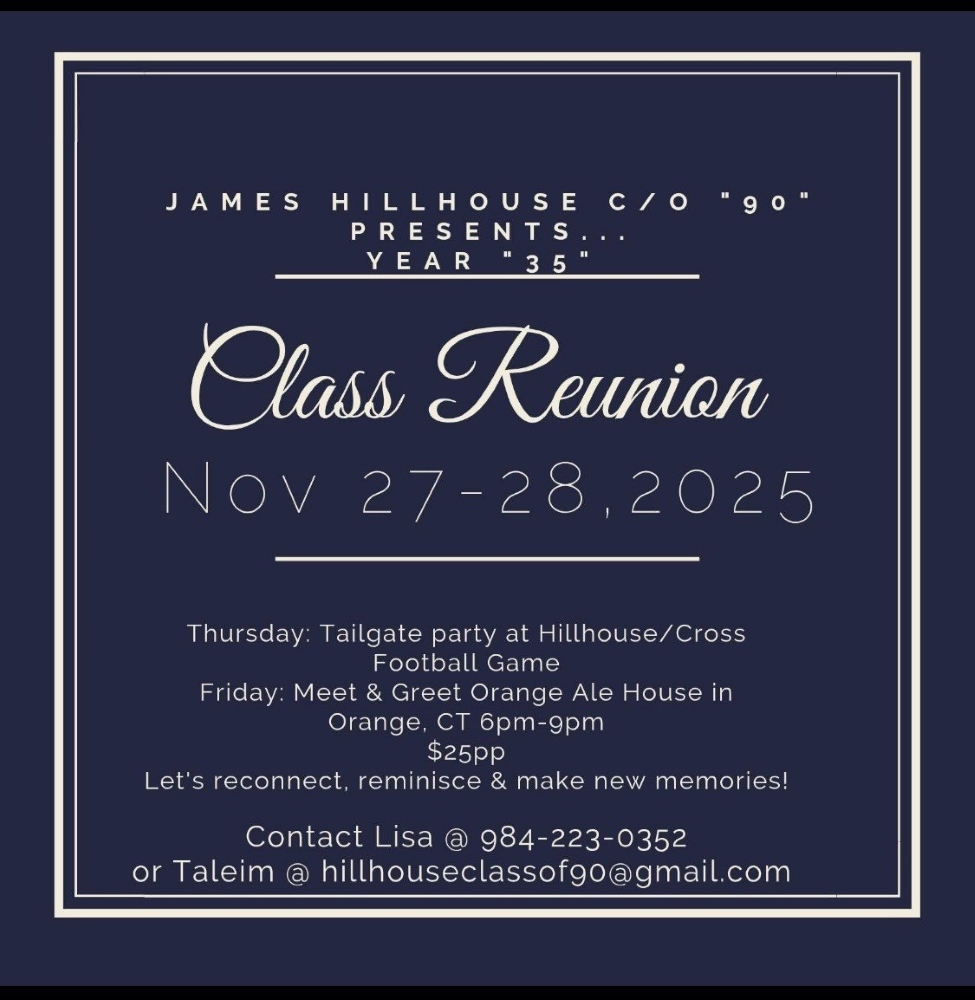 HILLHOUSE HS CLASS OF 1990 35TH CLASS REUNION