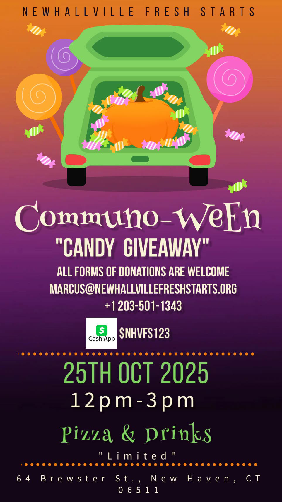 NEWHALLVILLE FRESH STARTS PRESENTS:  COMMUNO-WEEN CANDY GIVEAWAY