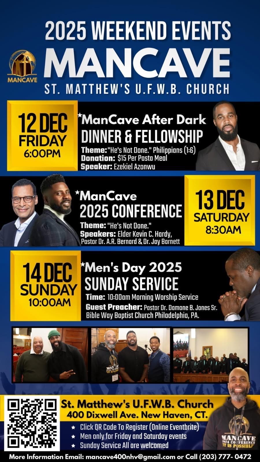 ST. MATTHEW’S U.F.W.B. CHURCH PRESENTS: 2025 WEEKEND EVENTS – MANCAVE