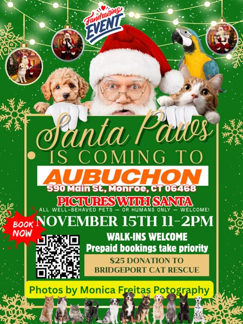SANTA PAWS IS COMING TO AUBUCHON OF MONROE – PICTURES WITH SANTA!