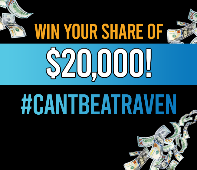 Win your share of $20,000 playing Can’t Beat Raven