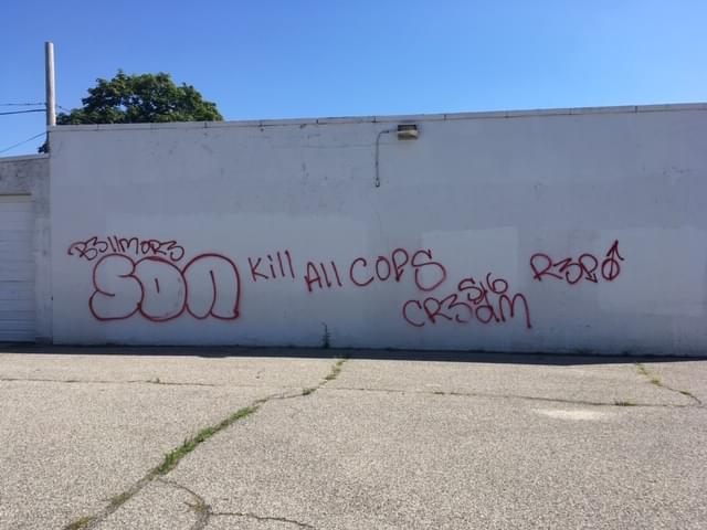 Anit-Cop graffiti found at LI School