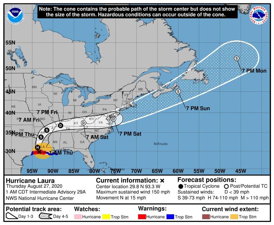 Hurricane Laura makes landfall on Gulf Coast & remnants may arrive in NY this weekend